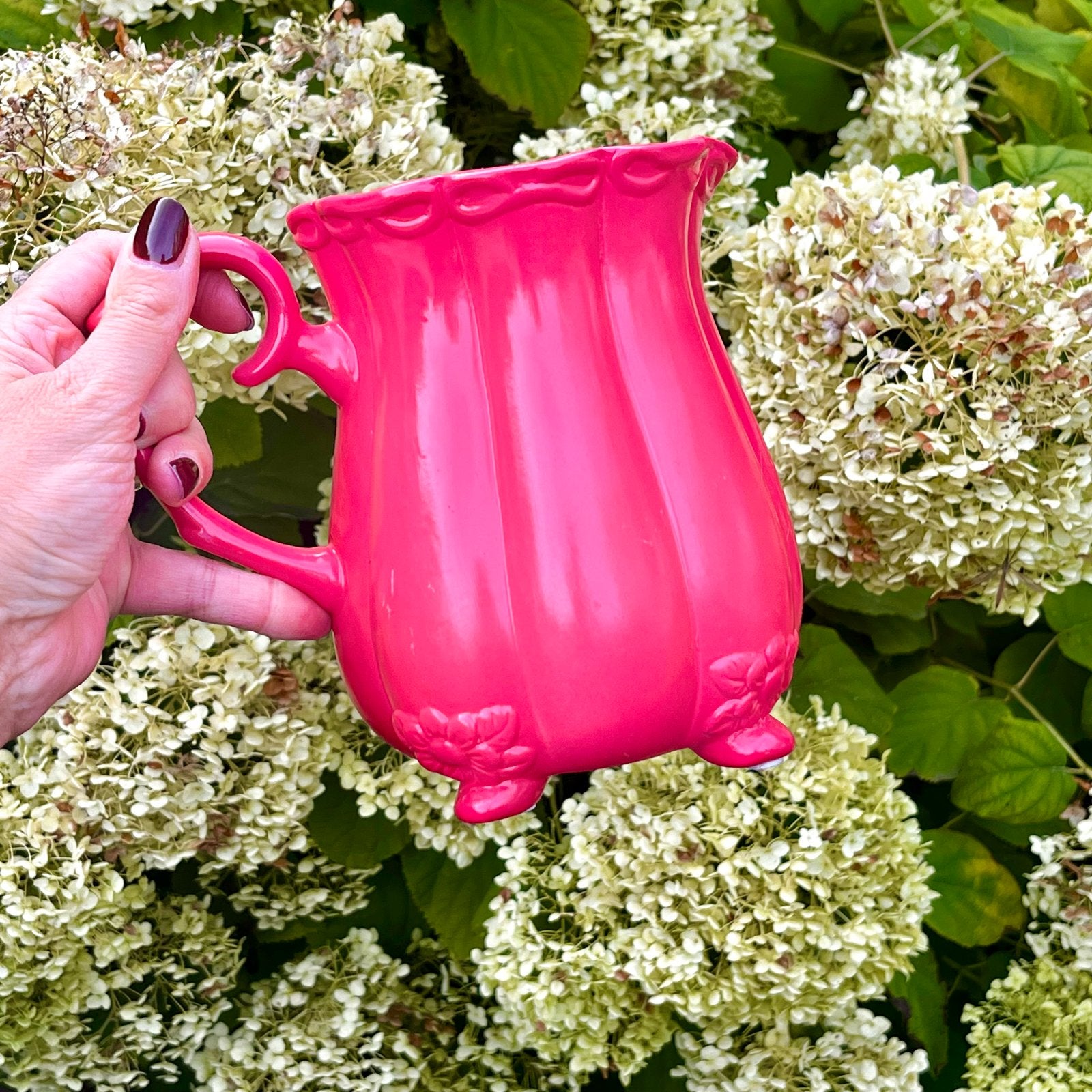 Roze vaas can you feel it vaas Daan Kromhout roze kan, Overige materialen, Gebruikt, Met handvat, Ophalen of Verzenden