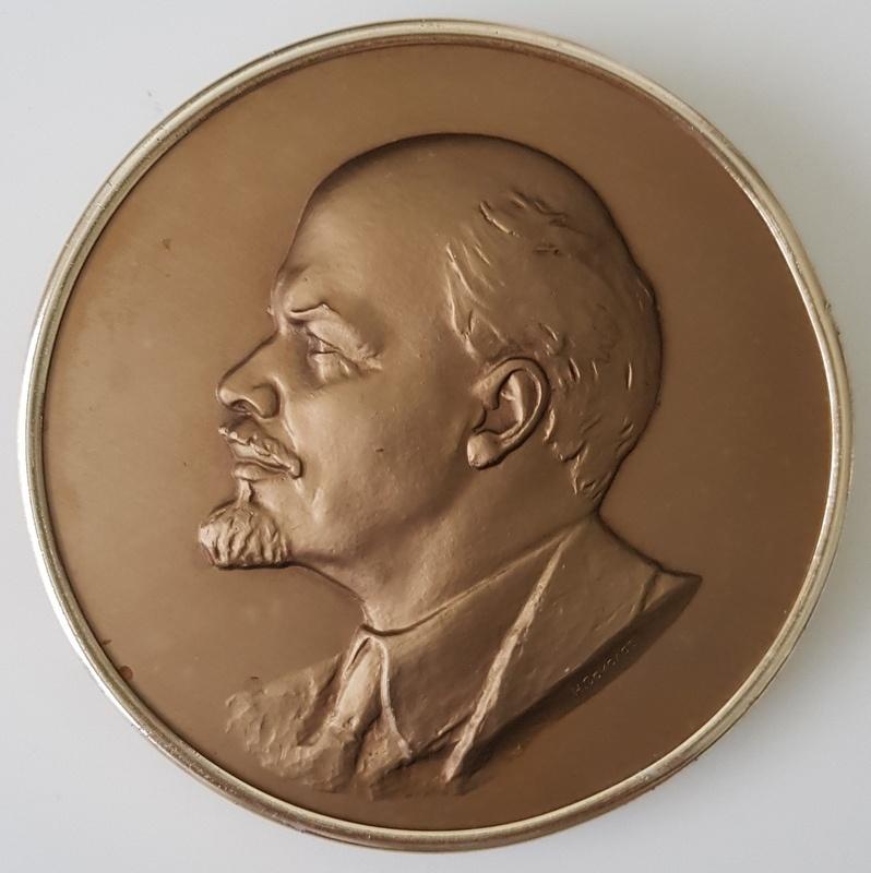 USSR (CCCP) metalen plaquette Lenin 1960, Ophalen of Verzenden, Overige materialen, Buitenland