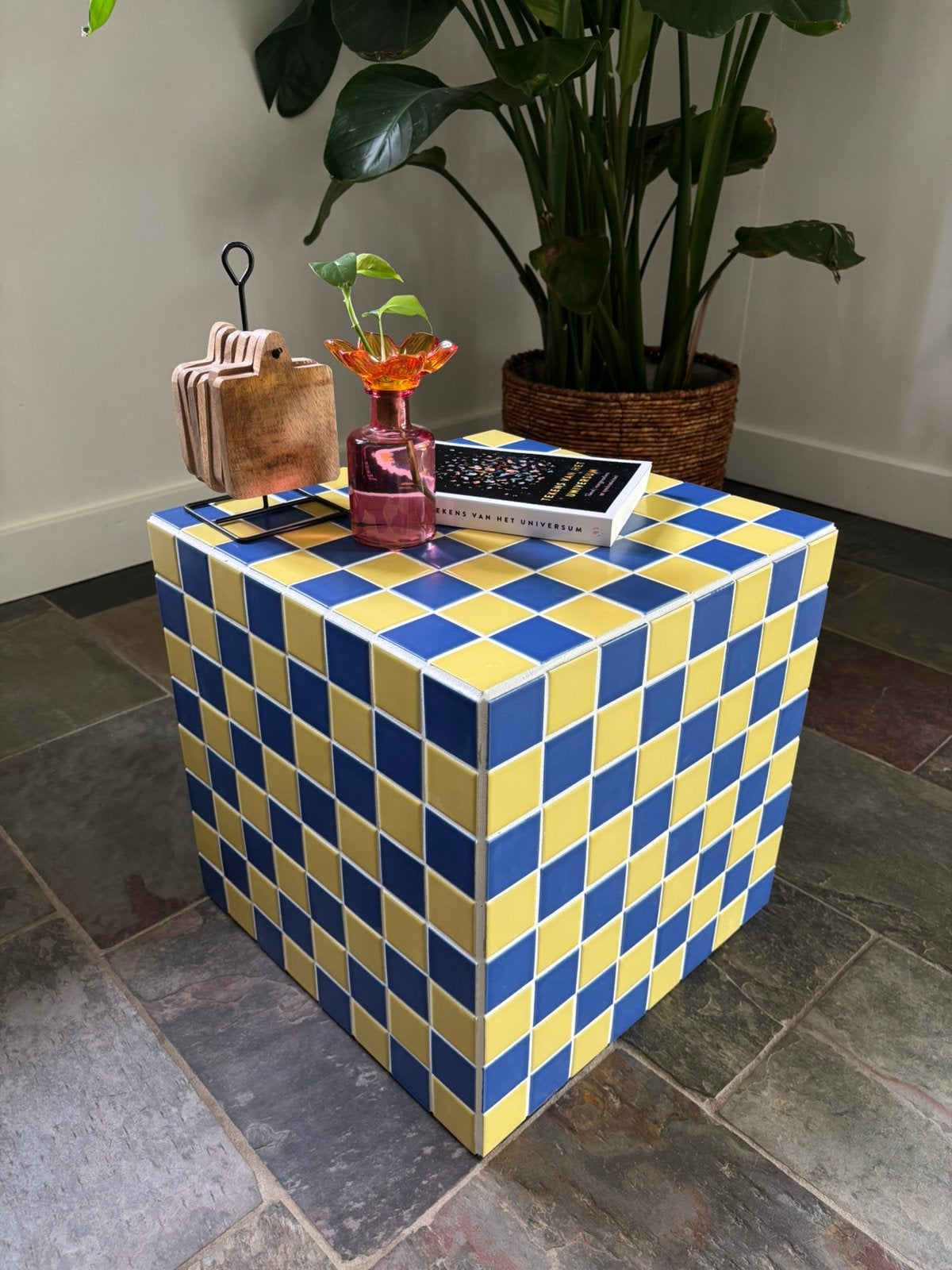 Retro bijzettafel/salontafel, Ophalen, Minder dan 50 cm, Vierkant, Nieuw