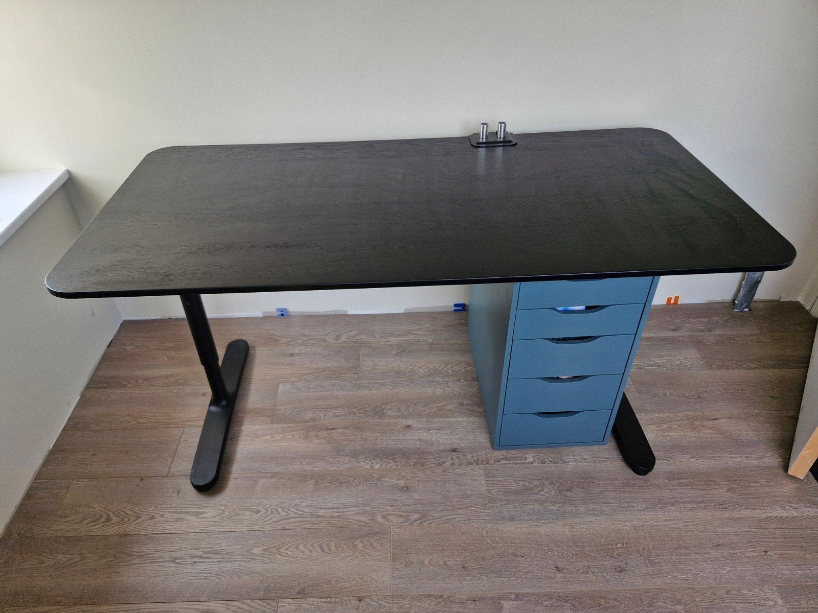 IKEA in hoogte verstelbaar bureau 160x80 cm, Ophalen, In hoogte verstelbaar, Gebruikt, IKEA