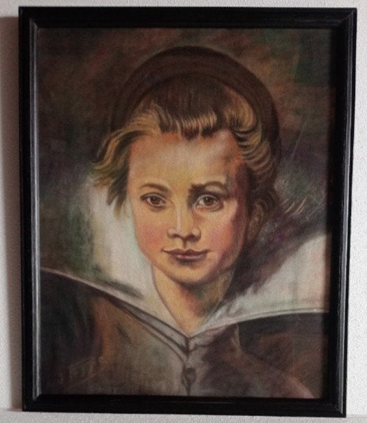 Antieke pastel J. Popp – Clara Serena Rubens – naar P.P. Rub, Ophalen of Verzenden