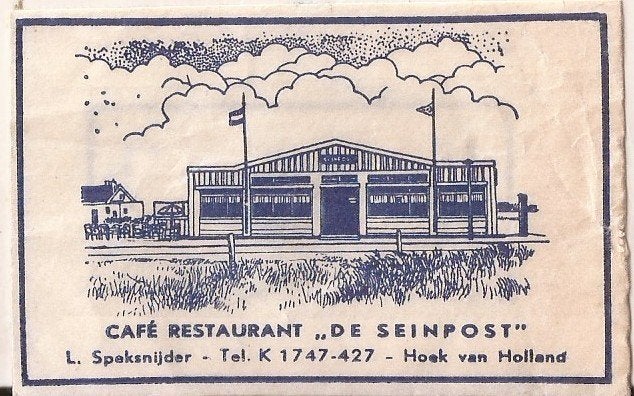 Hoek van Holland Café Restaurant "De Seinpost" suikerzakje, Verzamelen, Suikerzakjes, Ophalen of Verzenden, Nederland