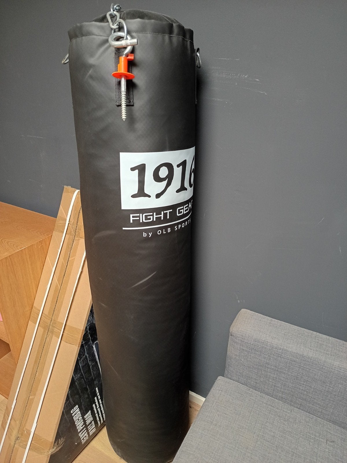 Bokszak 150cm 1916 OLB sports + muurbeugel + hangketting, Groter dan maat XL, Ophalen, Zo goed als nieuw, Overige