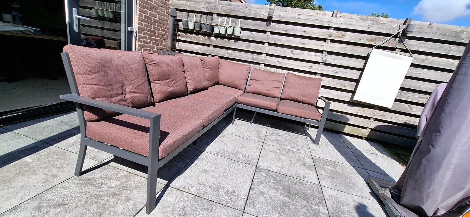 Loungeset Garden Impressions aluminium met kussens, Ophalen, 5 zitplaatsen, Gebruikt, Aluminium