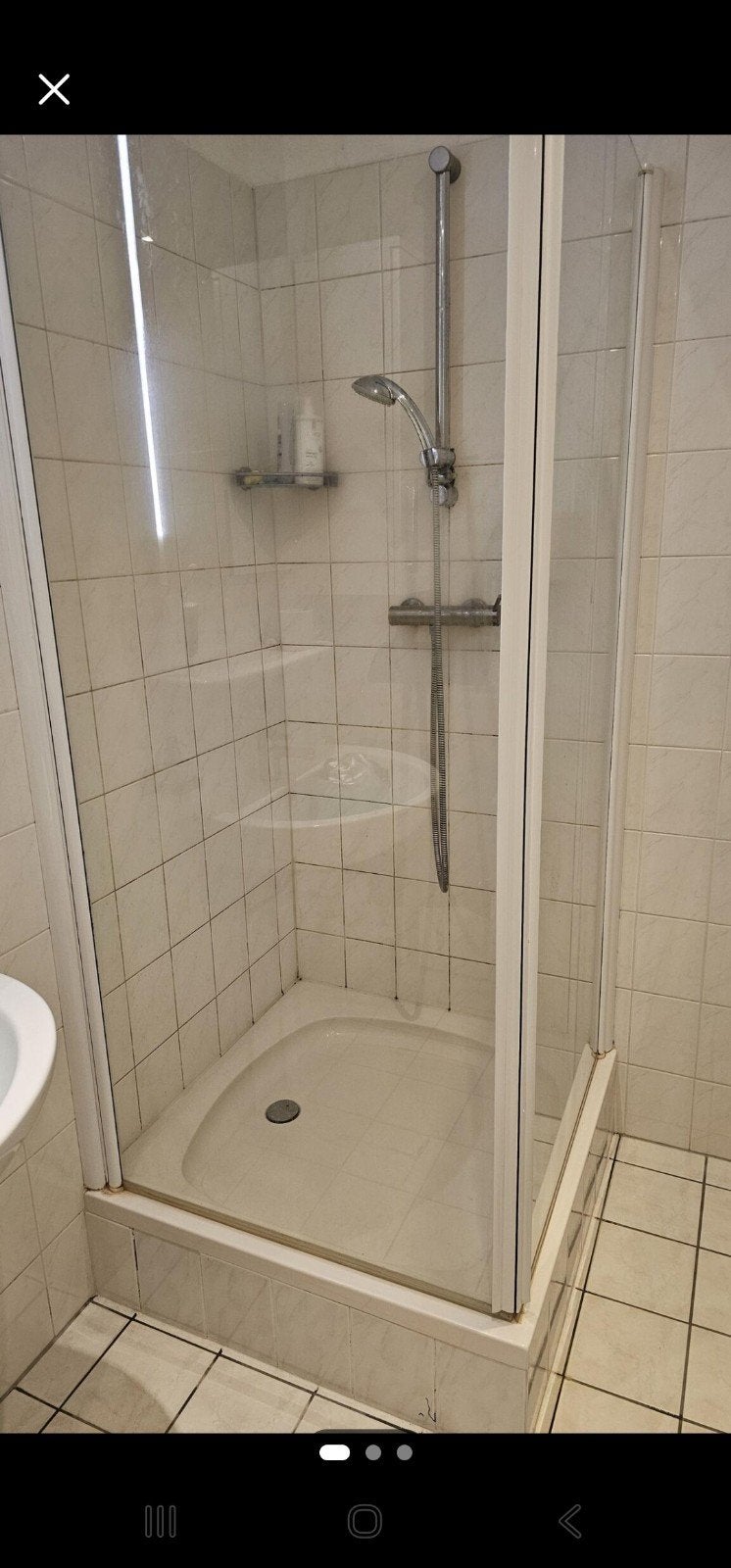 Douchecabine met glazen deur wanden  90x90cm, Ophalen, Gebruikt, Glas, Douche