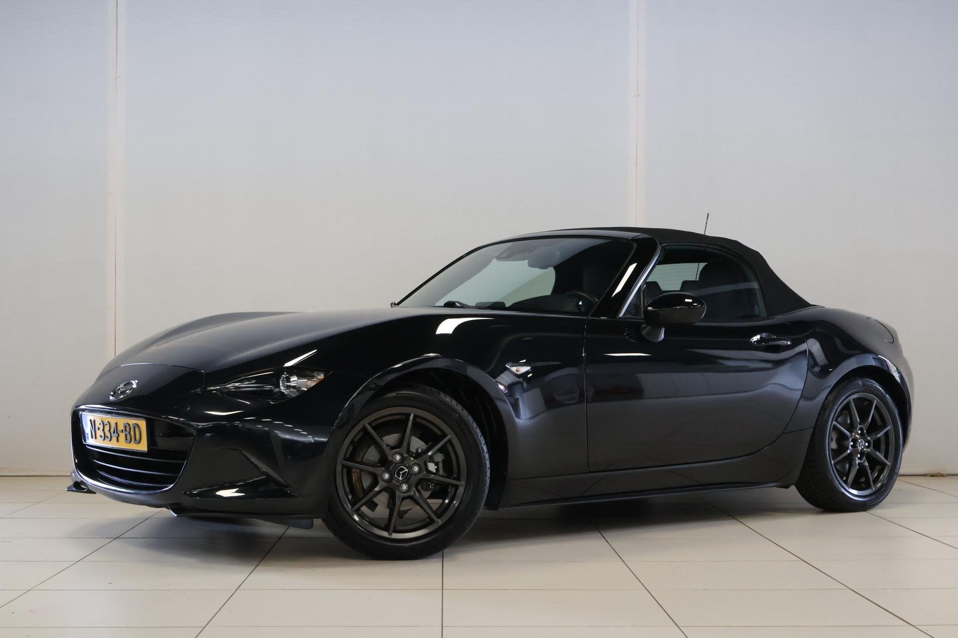 Mazda MX-5 1.5 SkyActiv-G 131 TS+ | Leder | Navigatie | Crui, Voorwielaandrijving, 4 cilinders, Cabriolet, Zwart