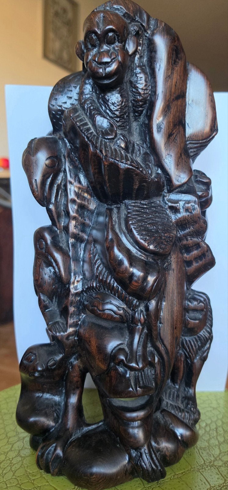 Mooi bewerkt Ebbenhout beeld, Antiek en Kunst, Ophalen of Verzenden, Handgemaakt