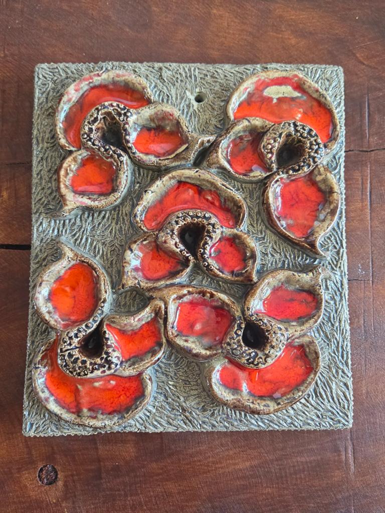 Vintage Jan van Erp wandtegel - Fat Lava stijl, Ophalen of Verzenden