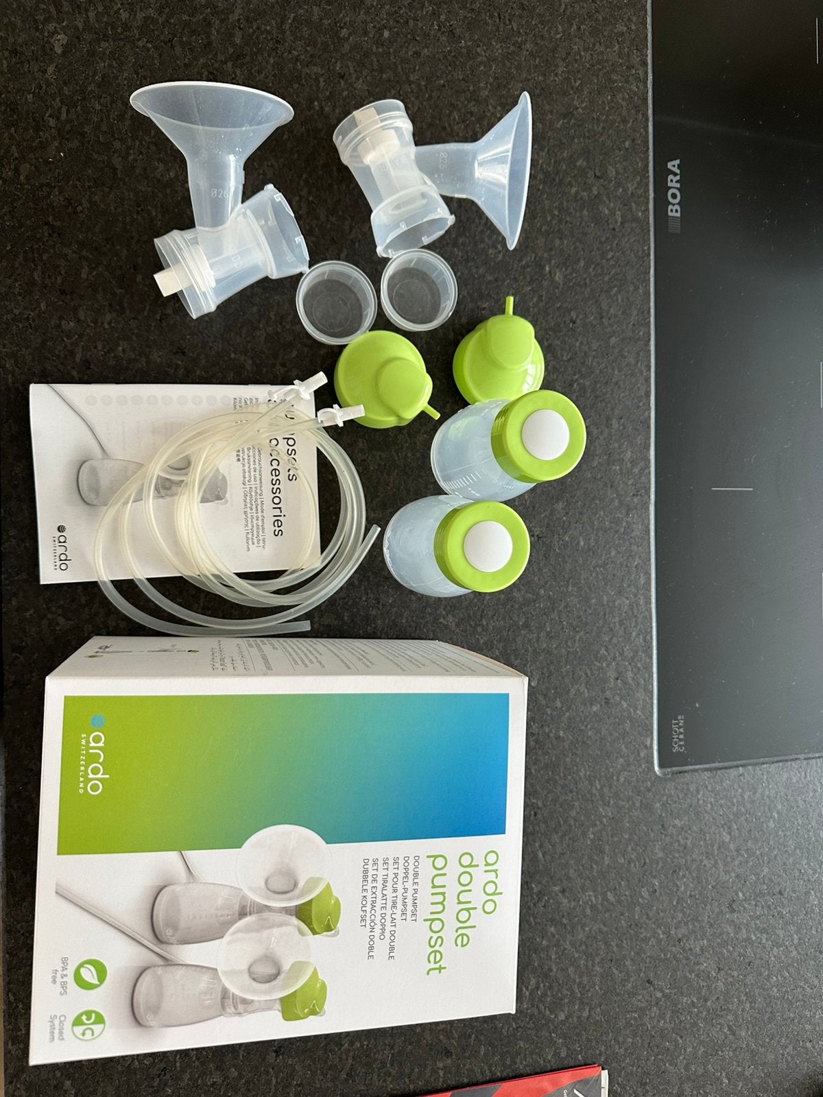 Ardo dubbele pompset, Gebruikt, Dubbelzijdig, Ophalen of Verzenden, Borstkolf