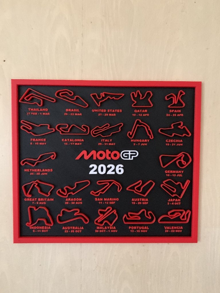 MotoGP kalender 2026, Verzenden, Meerkleurig, 23 cm, 20 cm