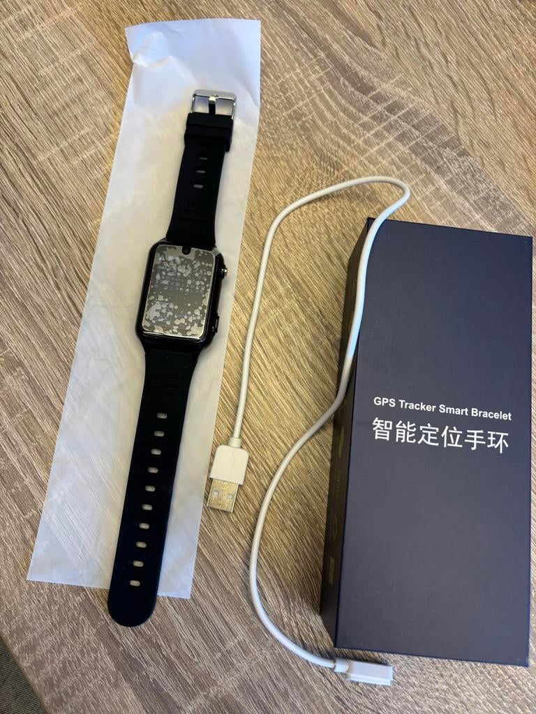 GPS Tracker Horloge met Valdetectie, Zwart, Nieuw, Ophalen of Verzenden, GPS