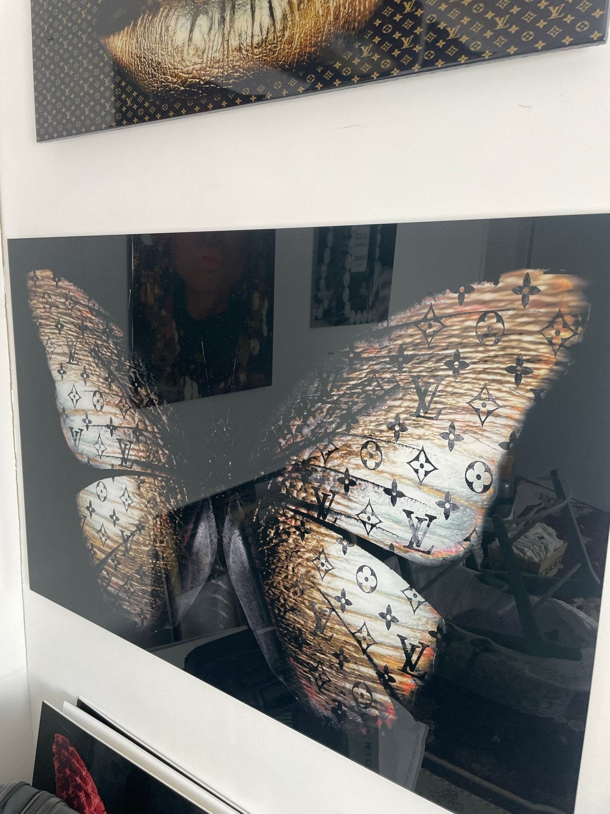 Prachtige Vlinder Kunstprint - Louis Vuitton Stijl, Ophalen of Verzenden, Zo goed als nieuw