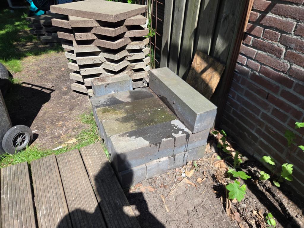 Gratis stapelblokken antraciet 11x, Tuin en Terras, Ophalen, Gebruikt, Overige materialen