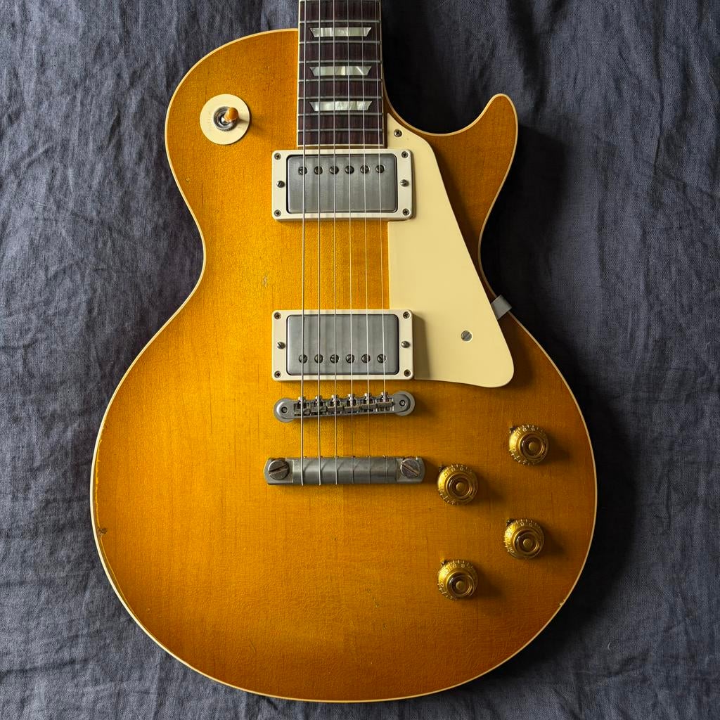 Gibson CS - ‘58 Les Paul Murphy Lab Heavy Aged - Lemon Burst, Muziek en Instrumenten, Ophalen, Zo goed als nieuw, Solid body, Gibson