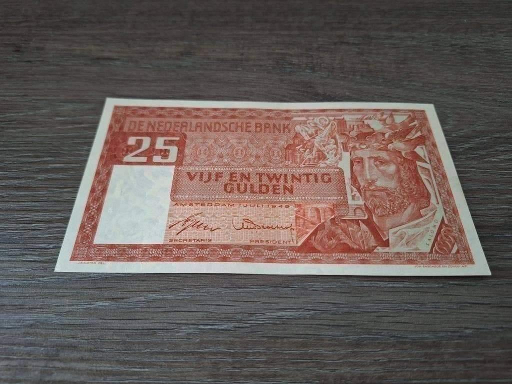Bijna UNC biljet 25 gulden Salomo, 1949, Postzegels en Munten, Bankbiljetten | Nederland, Ophalen of Verzenden, 25 gulden