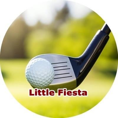 L1884 icing frosting golf 19cm eetbare taart plaat print, Ophalen of Verzenden, Nieuw, Taarten, Versiering