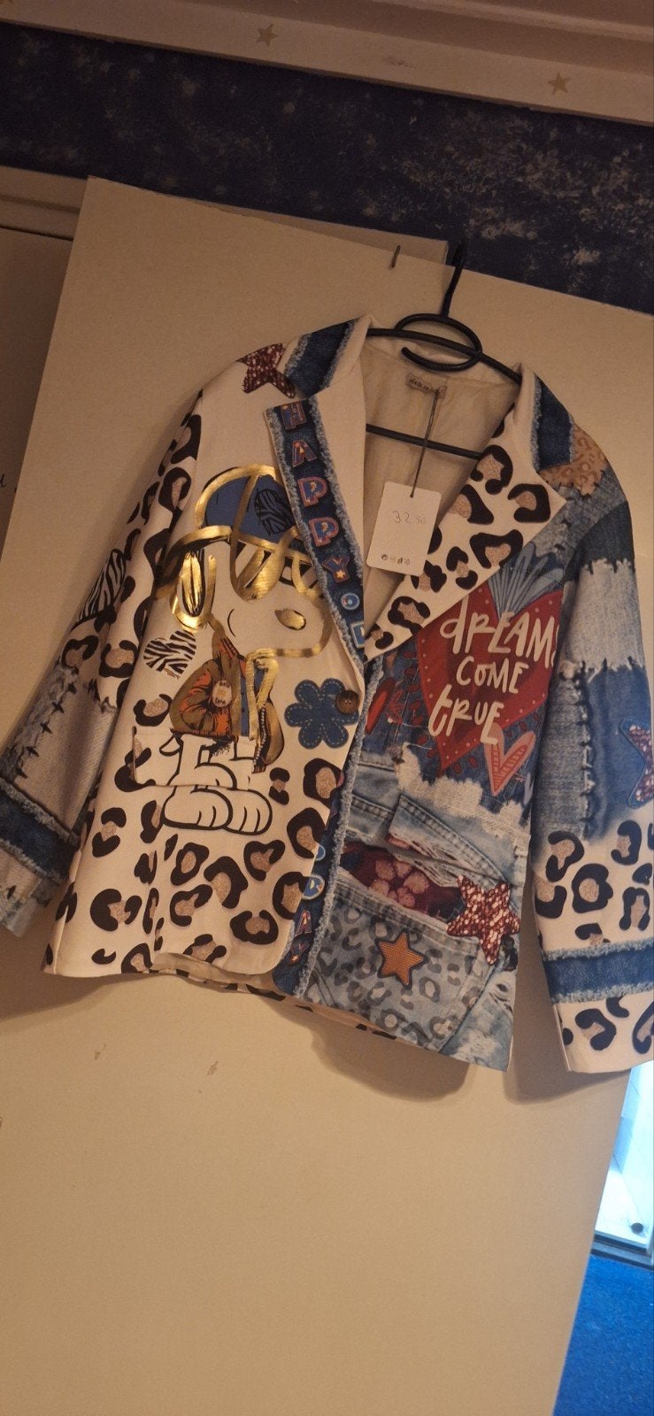 Unieke Snoopy Panterprint jasje, Maat 38/40 (M), Meerkleurig, Nieuw, Ophalen of Verzenden