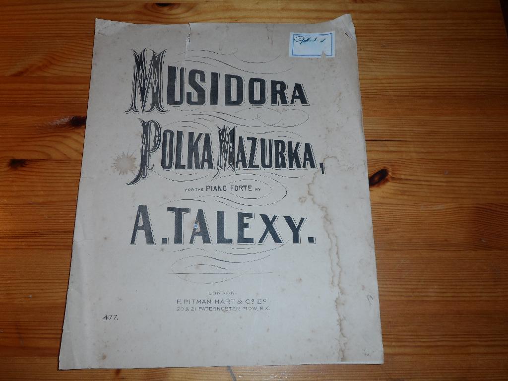 Musidora - polka mazurka - a. Talexy, Muziek en Instrumenten, Gebruikt, Ophalen of Verzenden, Artiest of Componist, Piano