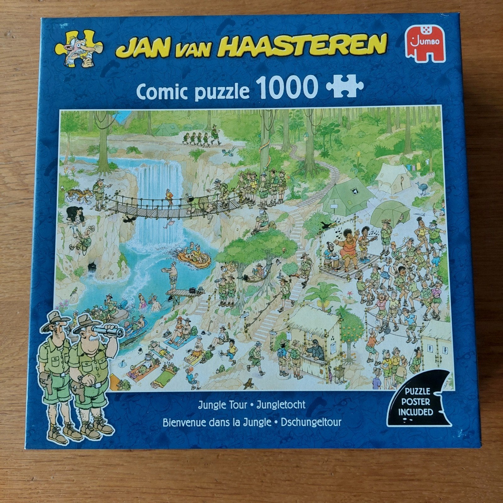 puzzel Jan van Haasteren 'De jungletocht' 1000 stukjes, Ophalen of Verzenden, 500 t/m 1500 stukjes, Zo goed als nieuw