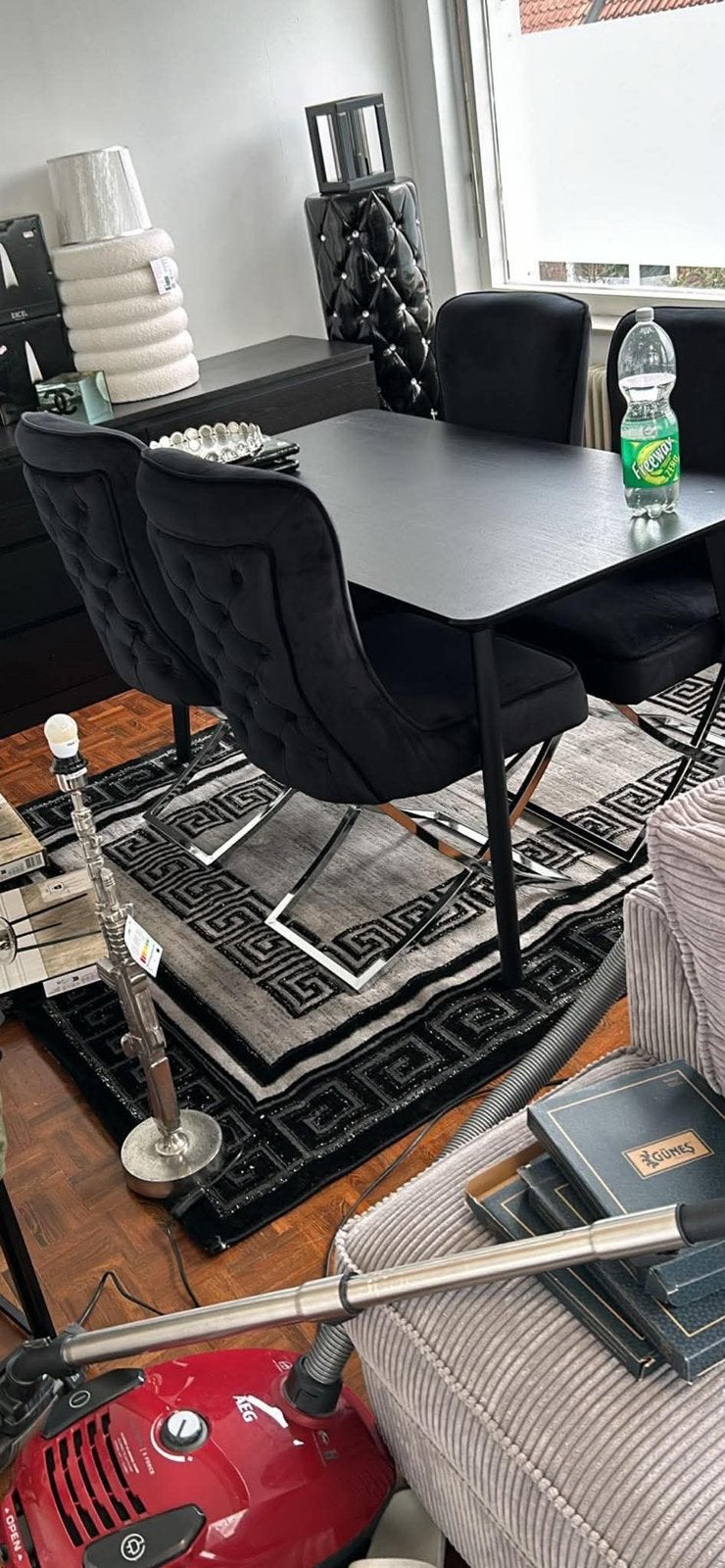4 nette eetkamerstoelen eric kuster stijl, Huis en Inrichting, Stoelen, Ophalen, Gebruikt, Zwart, Vier