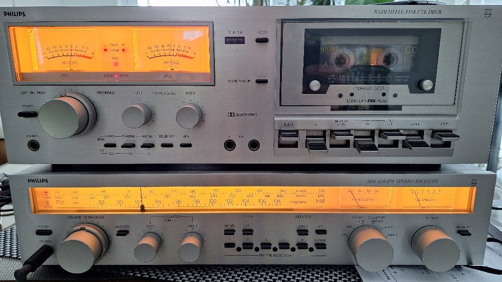 Receiver versterker + cassettedeck, Ophalen, Gebruikt, Stereo, Overige merken