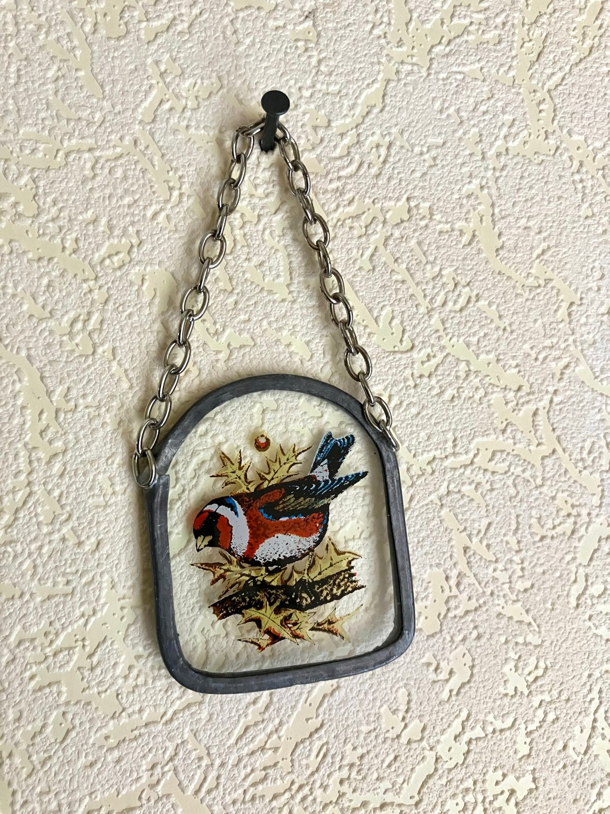 Mini glas in lood met vogelmotief 🐦‍⬛, Antiek en Kunst, Ophalen of Verzenden