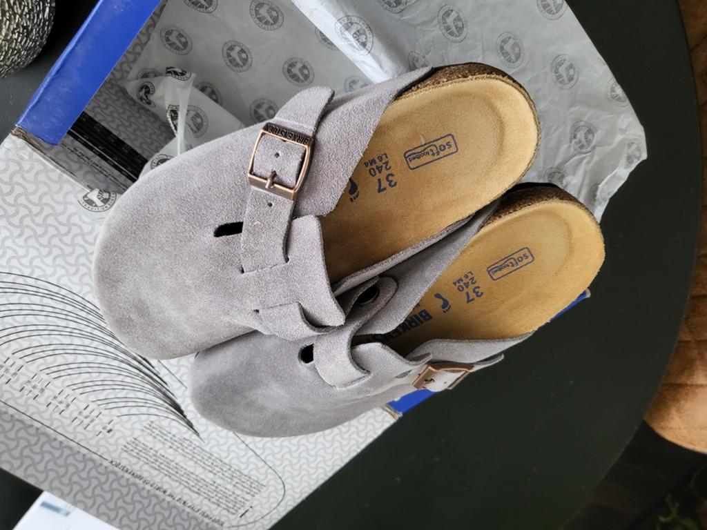 Birkenstock Boston Clogs - Grijs Suède - Maat 37, Instappers, Nieuw, Ophalen of Verzenden, Grijs
