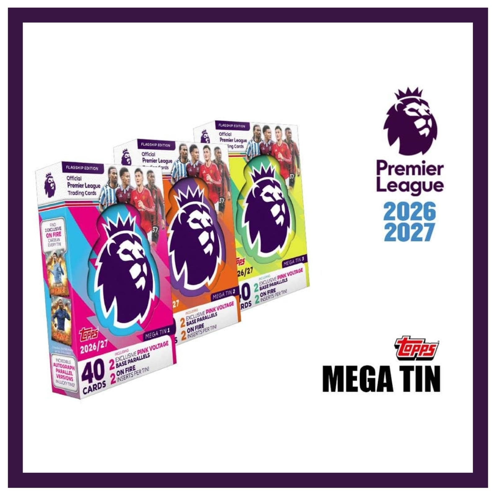 Topps Premier League 2026/27 Mega Tin Trading Cards, Buitenlandse clubs, Spelerskaart, Verzenden, Nieuw