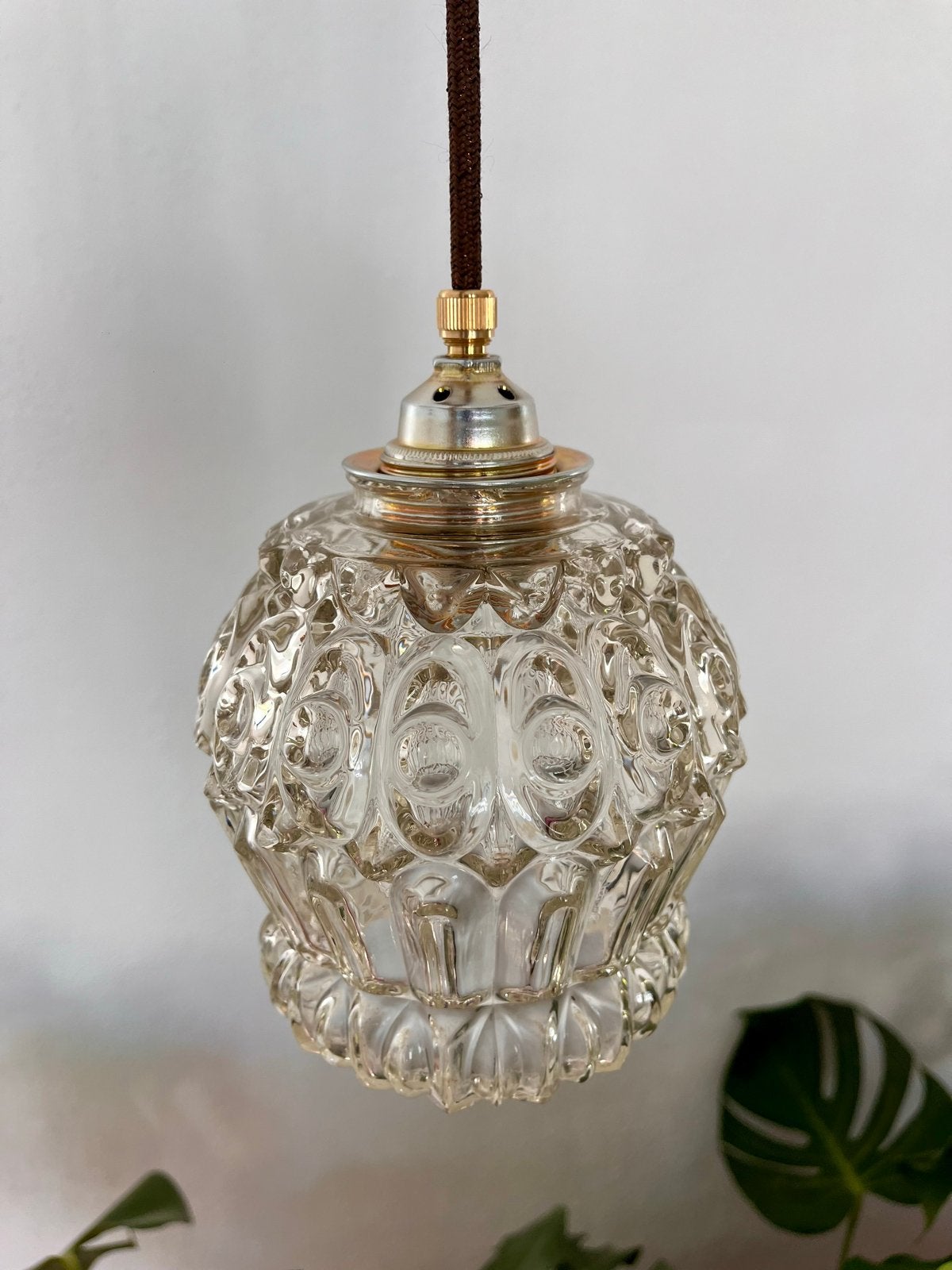 Vintage Portugese glazen hanglamp, Ophalen of Verzenden