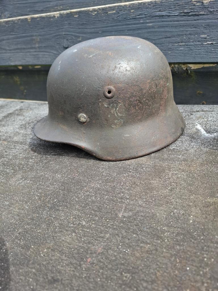 Duitse WO2 helm Quist maat 62, Verzamelen, Ophalen of Verzenden, Landmacht, Duitsland, Helm of Baret