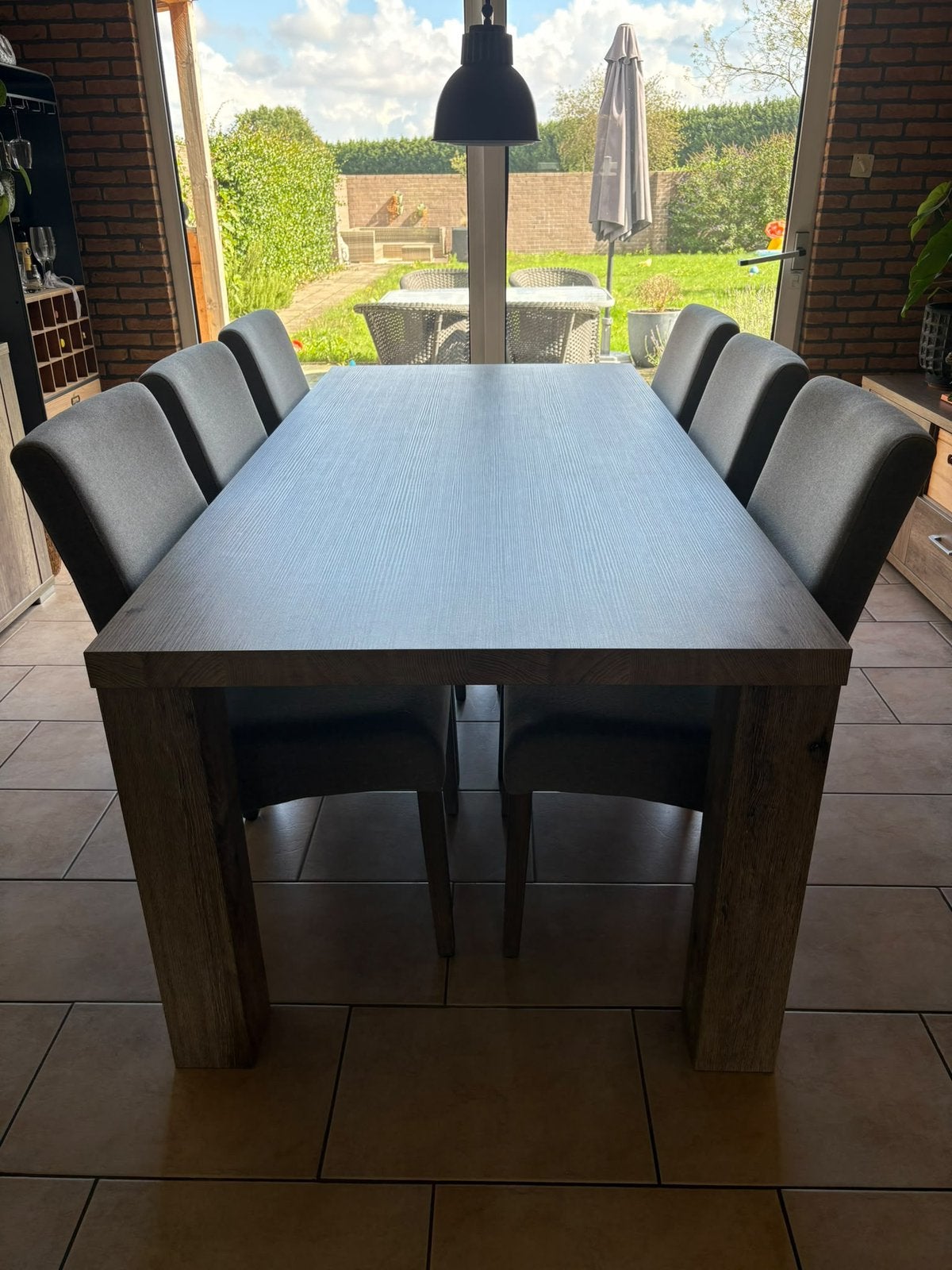 Woonkamerset:eettafel/6stoelen/dressoir/tv meubel/salontafel, Ophalen, Gebruikt, 50 tot 100 cm, Vijf personen of meer