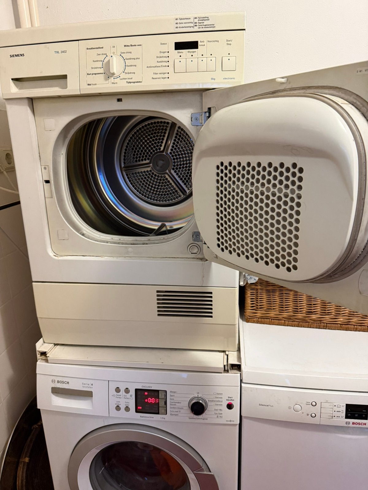 Siemens Wasdroger TXL 2402, Witgoed en Apparatuur, Ophalen, 6 tot 8 kg, Gebruikt, Voorlader