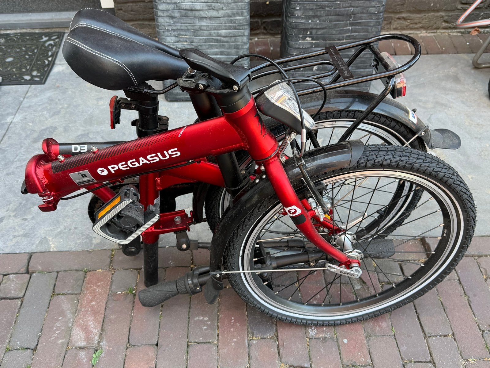 Pegasus D3 opvouwbare fiets - Rood, zo goed als nieuw, Fietsen en Brommers, 20 inch of meer, Versnellingen, Zo goed als nieuw