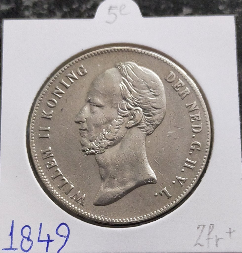 2,5 Gulden 1849W2 5e ( Zfr + ), Zilver, Ophalen of Verzenden, Losse munt, 2½ gulden