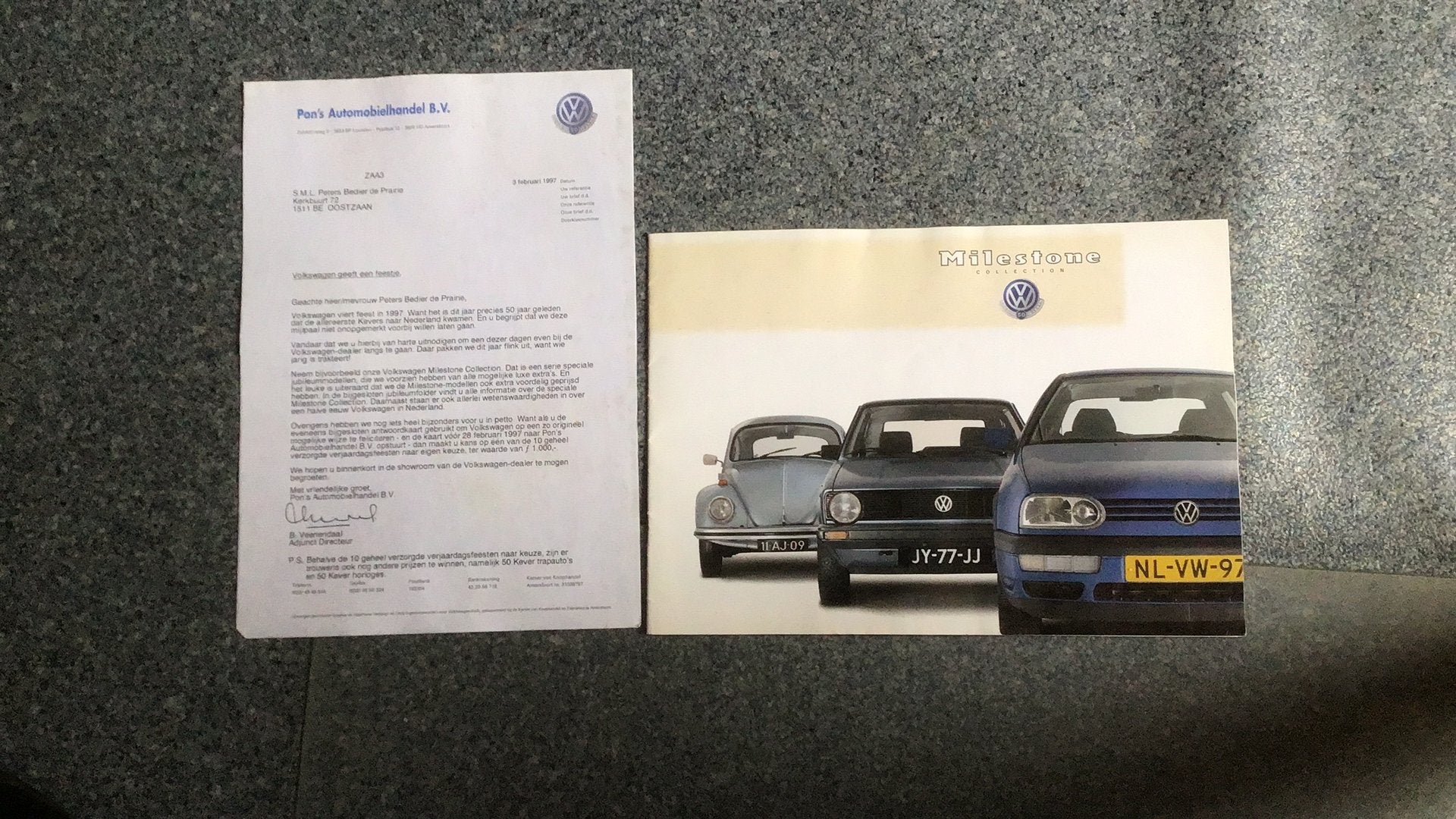 VOLKSWAGEN FOLDER MILESTONE+ UITNODIGING IMP.PON VOOR KLANT, Ophalen of Verzenden, Zo goed als nieuw, Volkswagen