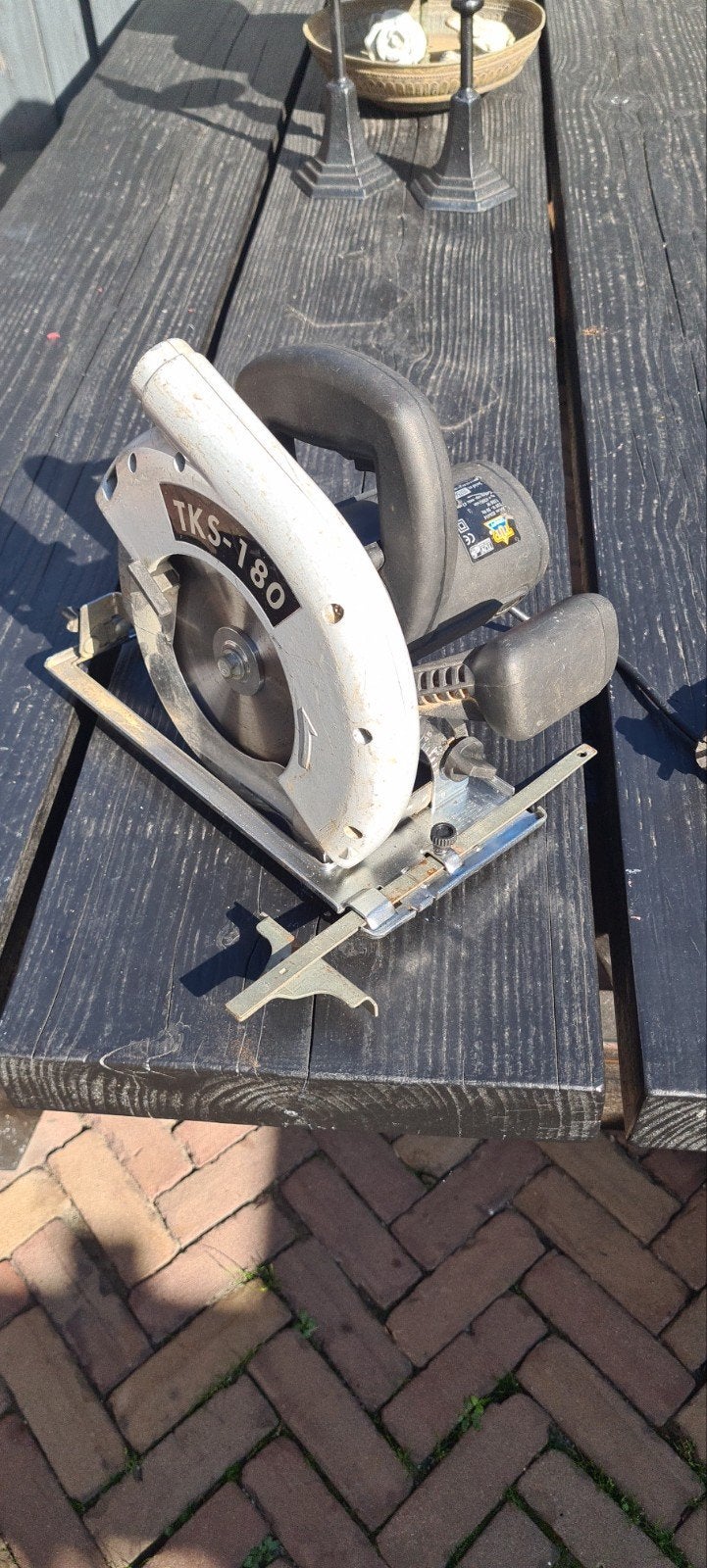 Cirkelzaag Top Craft TKS-180 - 1200W, 62mm zaagdiepte, Doe-het-zelf en Verbouw, Gebruikt, Cirkelzaag, Ophalen of Verzenden, Top Craft