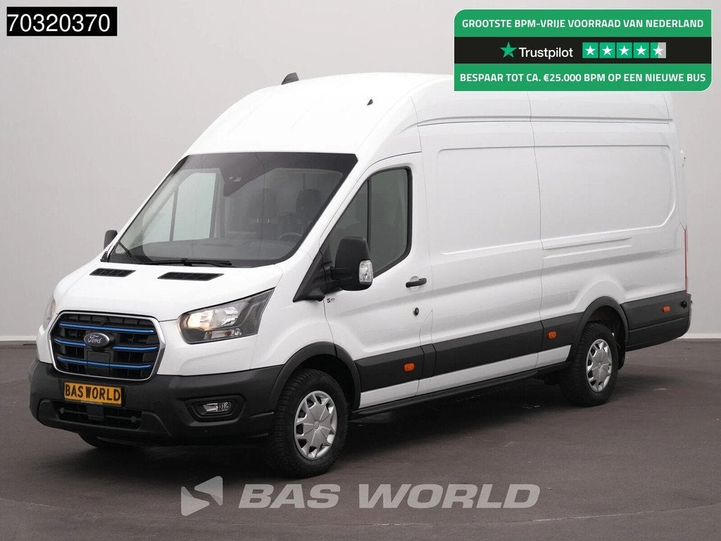Ford e-Transit 184pk Elektrisch 68kWh 317km WLTP L4H3 Hoog D, Auto's, Bestelauto's, Automaat, Stof, Gebruikt, Euro 6