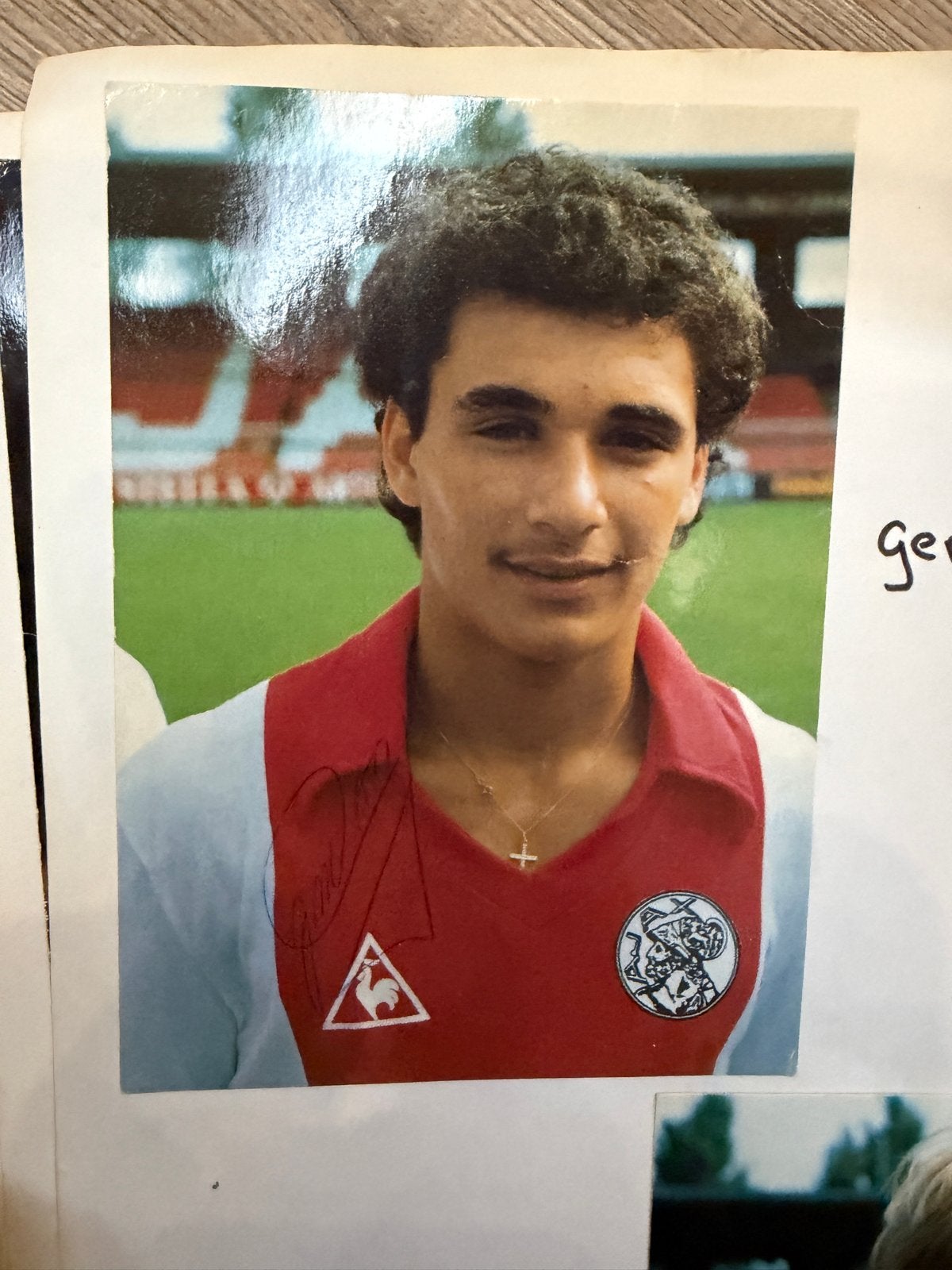 Gerald Vanenburg gesigneerde foto Ajax, Verzamelen, Ophalen of Verzenden, Gebruikt, Ajax, Poster, Plaatje of Sticker