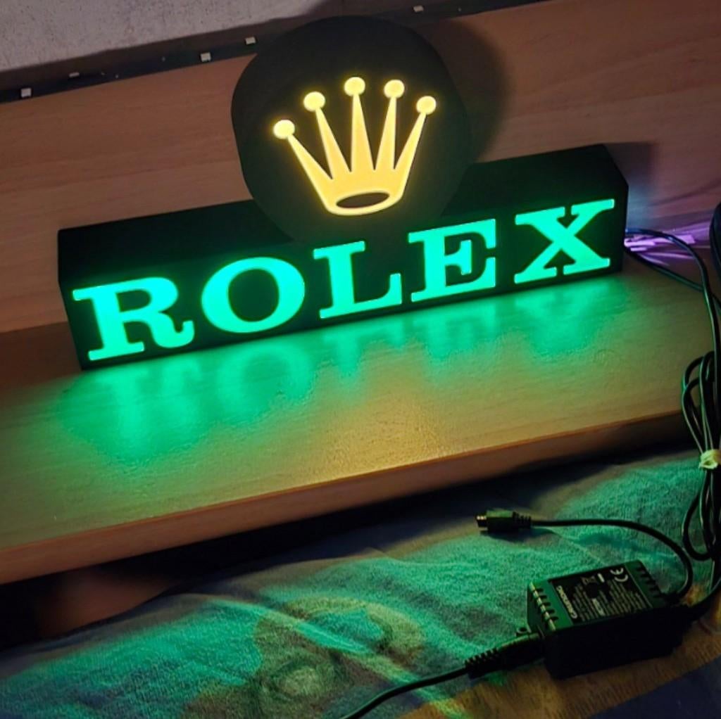 3D-geprint Rolex logo – wanddecoratie (met LED mogelijk), Ophalen of Verzenden, Nieuw