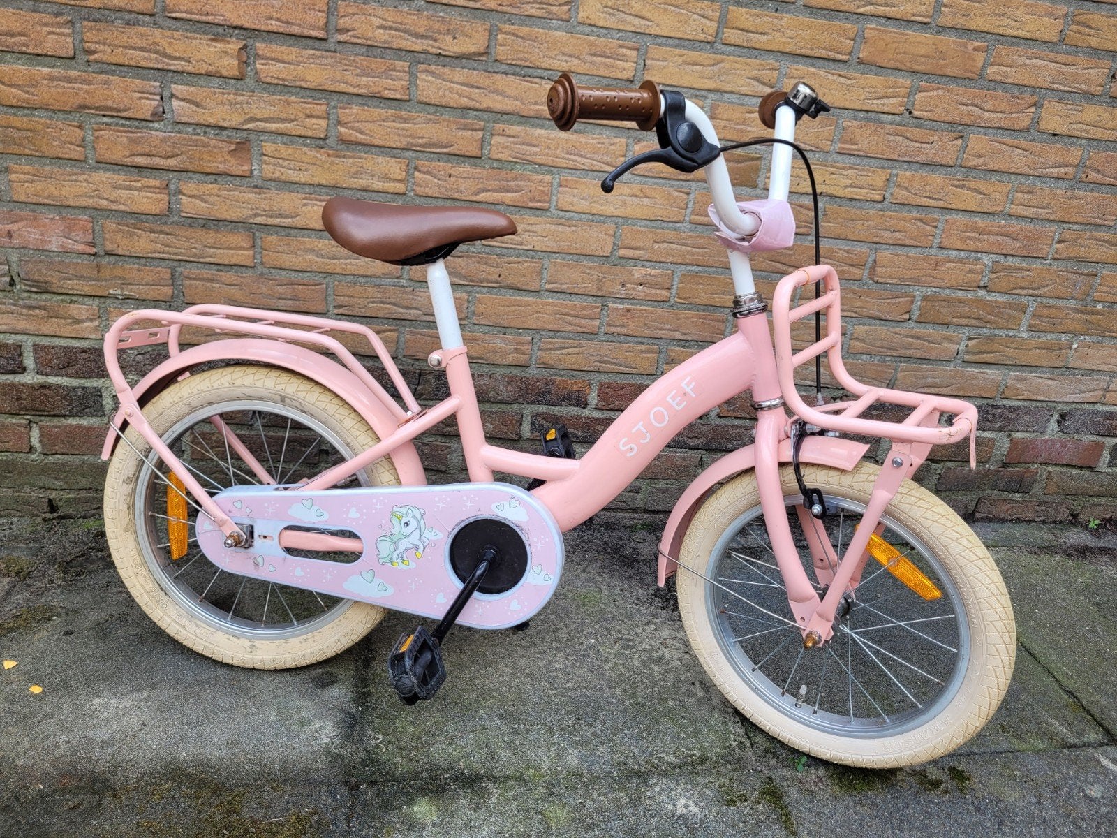 Roze sjoef meisjes fiets 14 inch, Ophalen