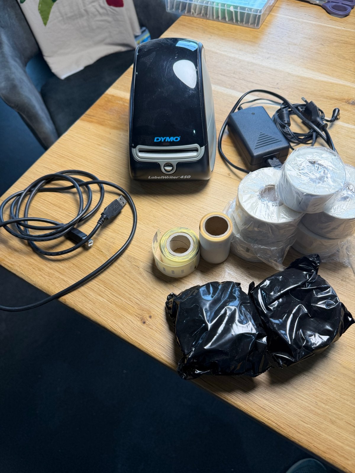 DYMO LabelWriter 450 Labelprinter met veel labels, Computers en Software, Ophalen, Zwart-en-wit printen, Printer, Zo goed als nieuw
