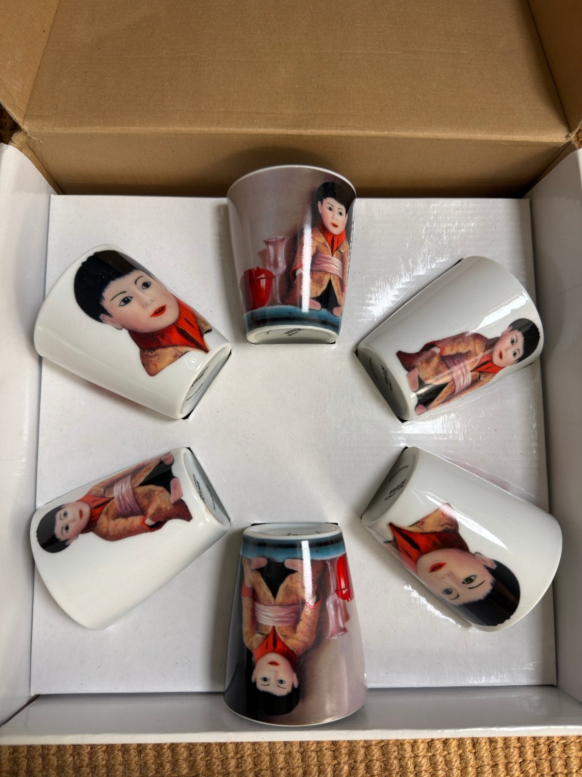 Set van 6 Schoonhoven Keramiek kopjes - Leo Pors, Ophalen
