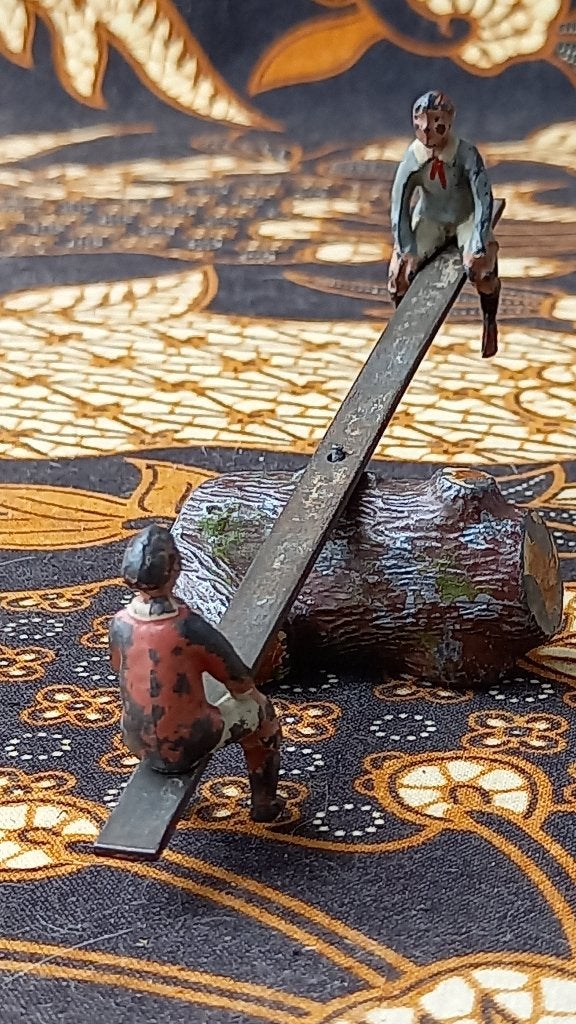 Wip wap mooi zeldzaam antiek speelgoed uit Engeland van tin., Antiek en Kunst, Antiek | Speelgoed, Ophalen of Verzenden
