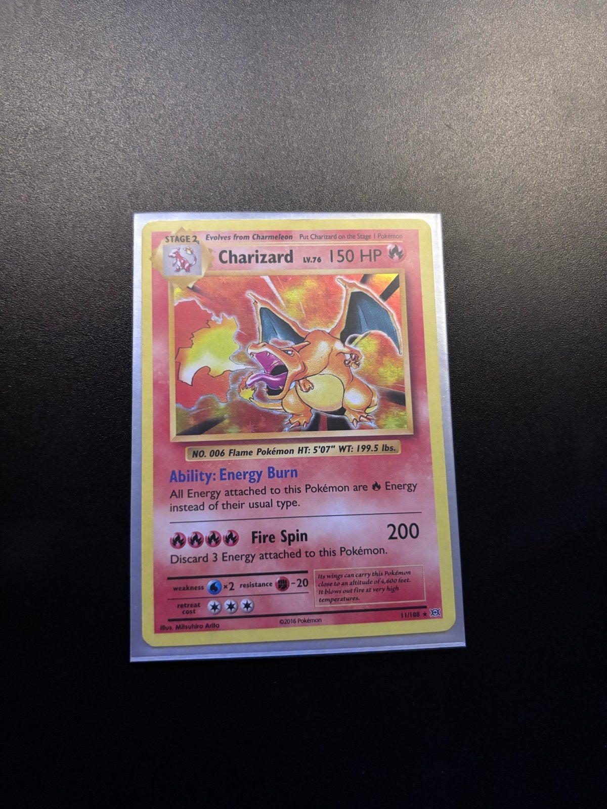 Pokémon Kaart Charizard 150 HP - Base Set Reprint, Ophalen of Verzenden, Zo goed als nieuw, Losse kaart