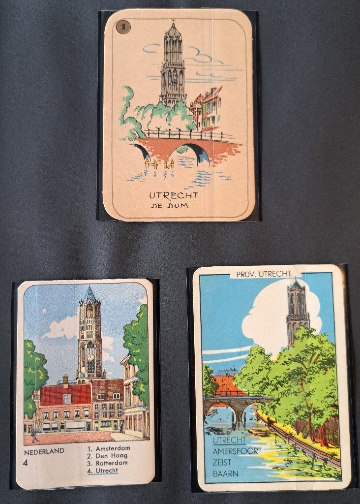 23 speelkaarten met daarop de Domtoren afgebeeld, Ophalen of Verzenden, Gebruikt, Speelkaart(en)