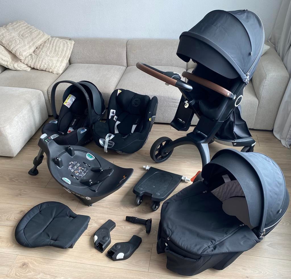 TOPSTAAT SET:Stokke Xplory V5+Cybex CloudZ+SironaZ+BaseZ!, Kinderen en Baby's, Kinderwagens en Combinaties, Met autostoeltje, Zo goed als nieuw