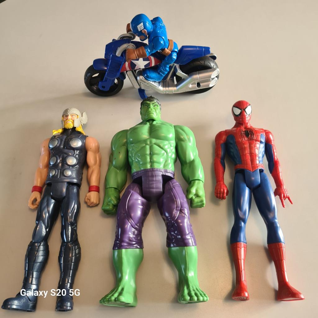 Marvel Avengers actiefiguren: Hulk, Spider-Man, Thor, Ophalen of Verzenden, Gebruikt