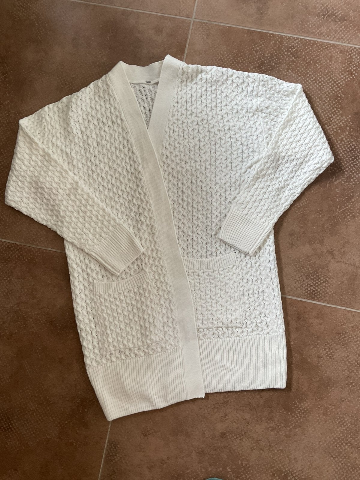 Lang wit wollen vest (XS / 34), Ophalen of Verzenden, Zo goed als nieuw, Maat 34 (XS) of kleiner, Wit