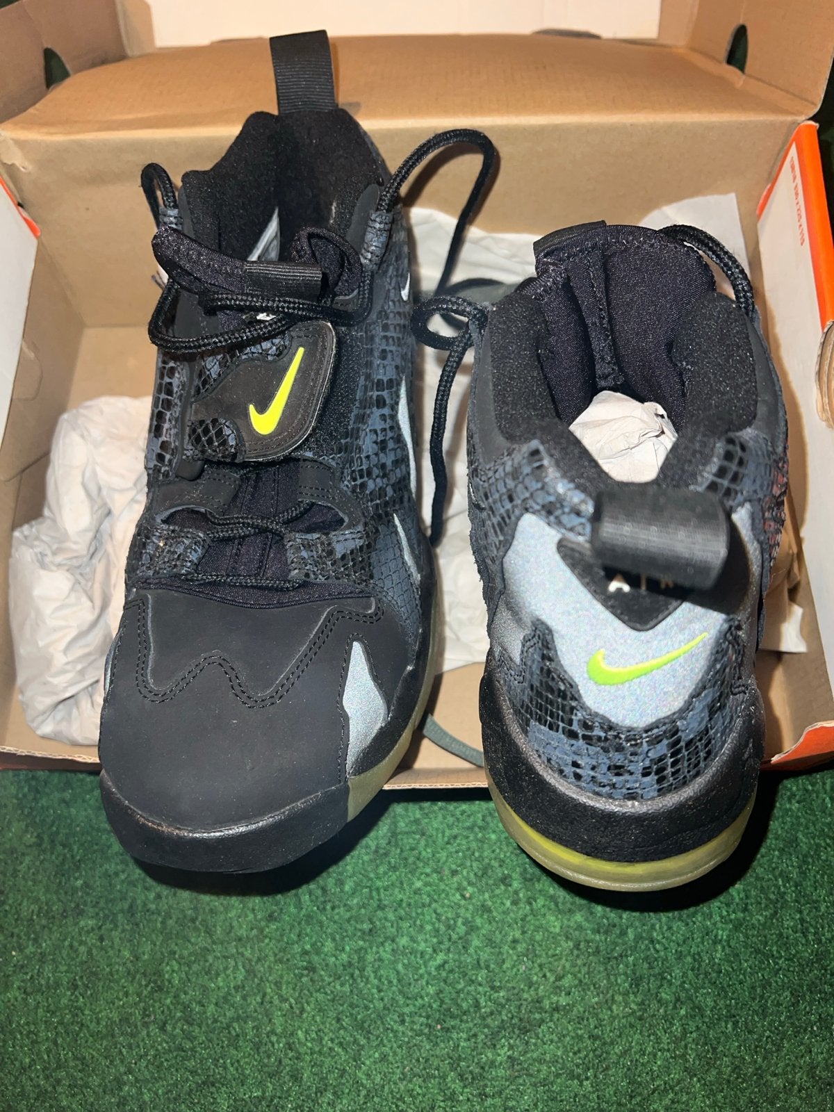 Nike Air More Uptempo '96 Zwart/Neon Herenschoenen, Ophalen of Verzenden, Zo goed als nieuw, Zwart, Sneakers of Gympen