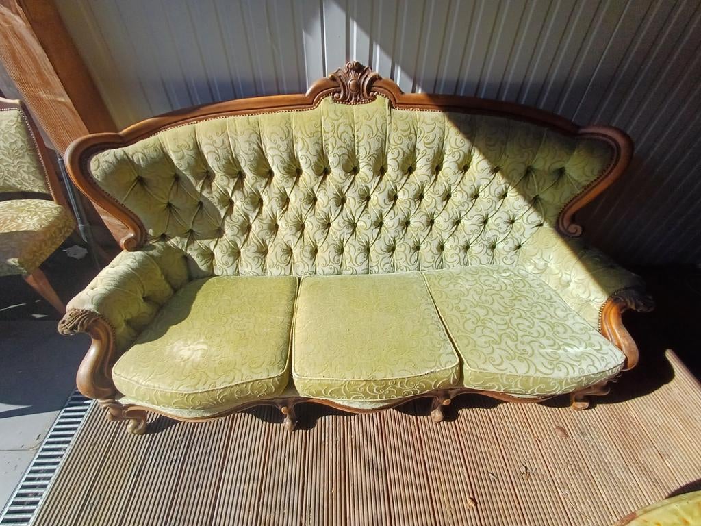 Bank, stoelen en tafeltje, Ophalen, Gebruikt, Barok, 150 tot 200 cm